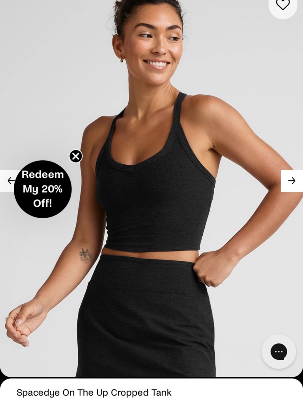 Beyond Yoga Spacedye On The Up Cropped Tank - Black